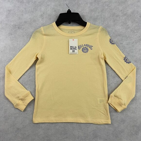 Billabong Peace Be The Journey Thermal Shirt XXS Yellow Long Sleeve NWT - Picture 3 of 10